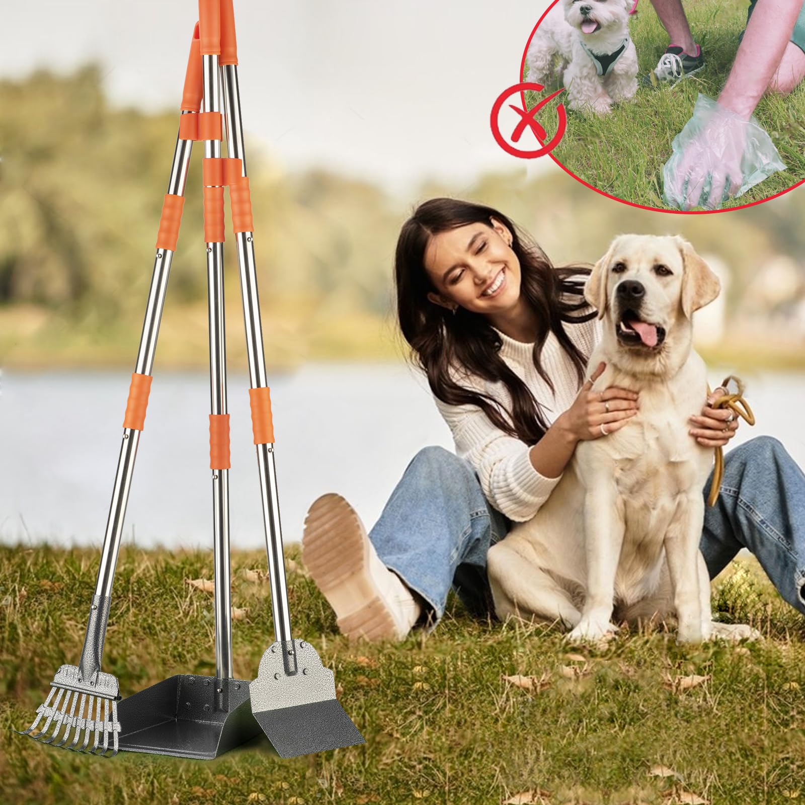 TIMINGILA Pooper Scooper easy-clean metal simplifies maintenance after chores.