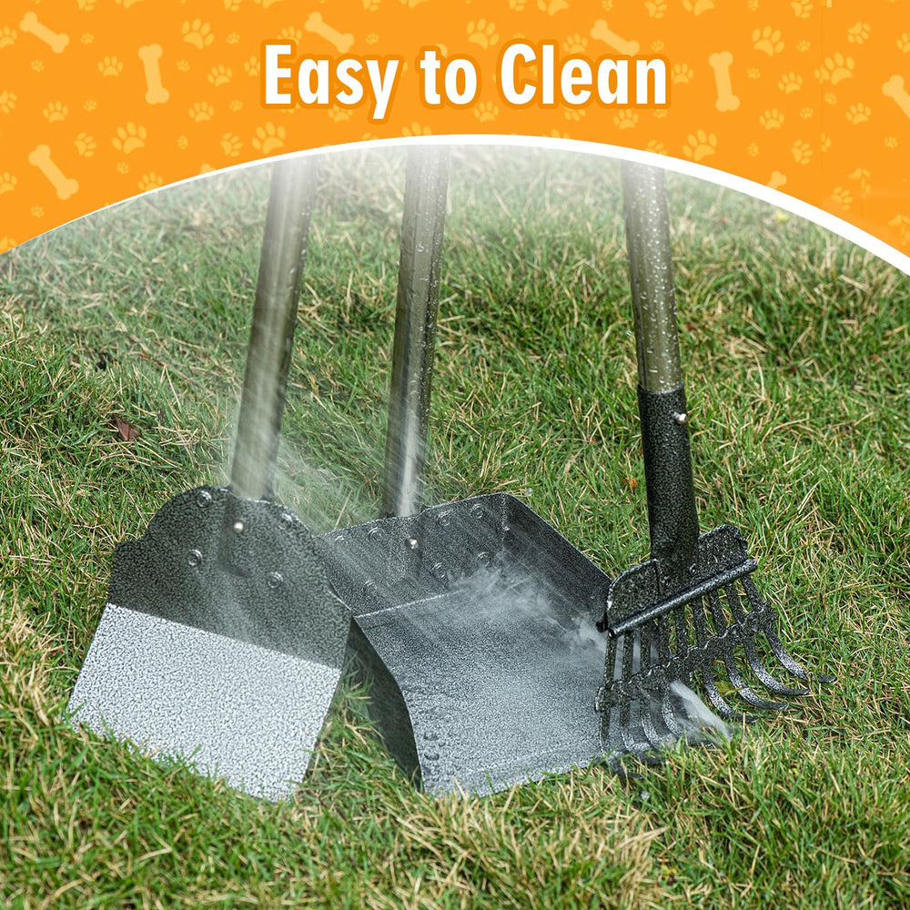 TIMINGILA Pooper Scooper supports multi-surface use on grass, gravel, dirt.