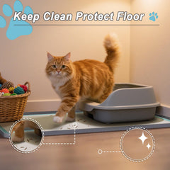 TIMOHCR cat litter mat highlighting raised edges for leak protection
