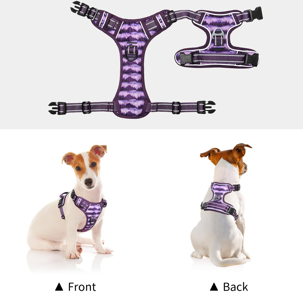 Timos four-way adjustable straps customize fit for growing dogs and comfortable wear.