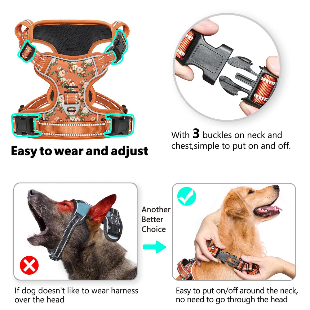 Timos dog harness chest leash ring for no-pull training during walks