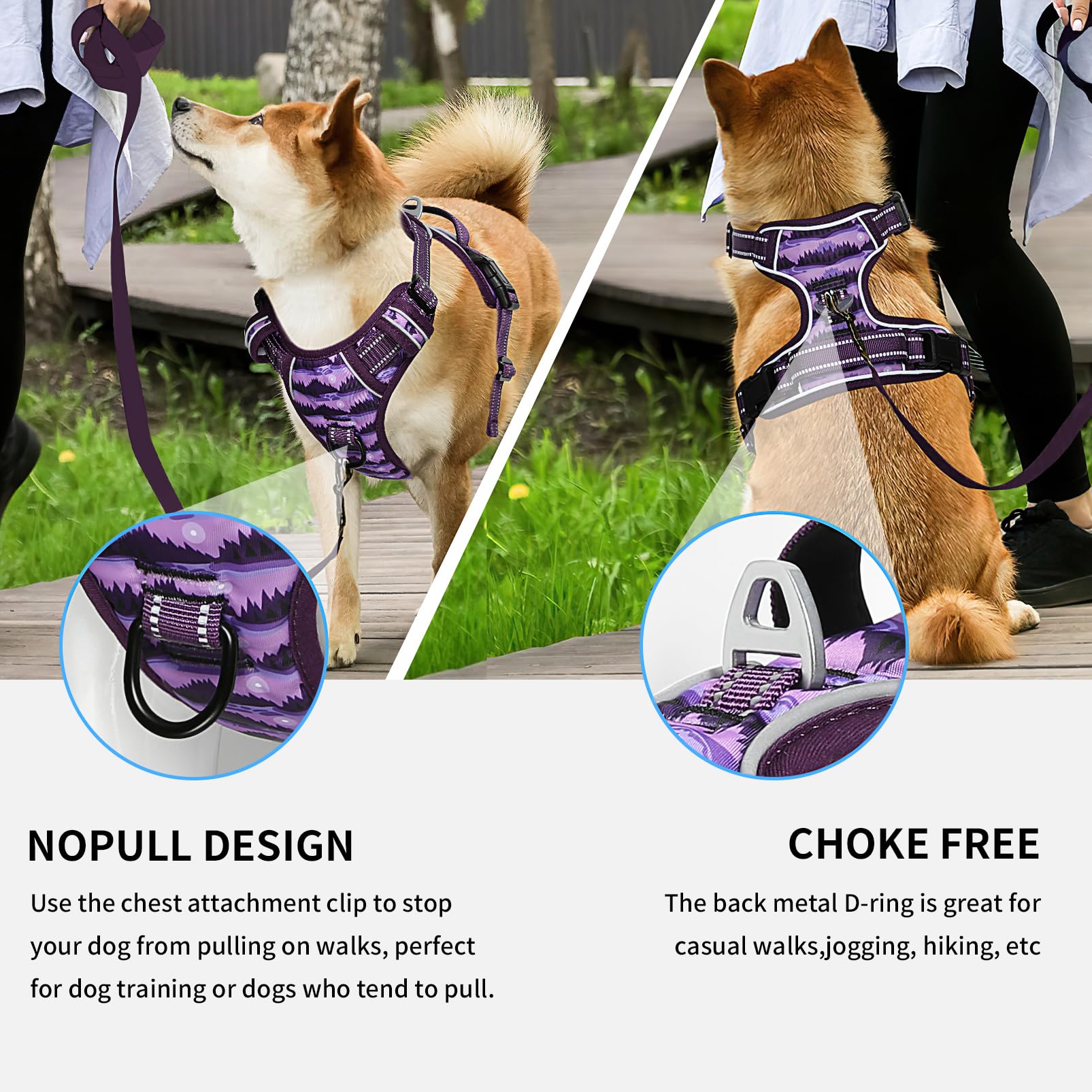 Timos harness dual leash rings support no-pull training and safer control