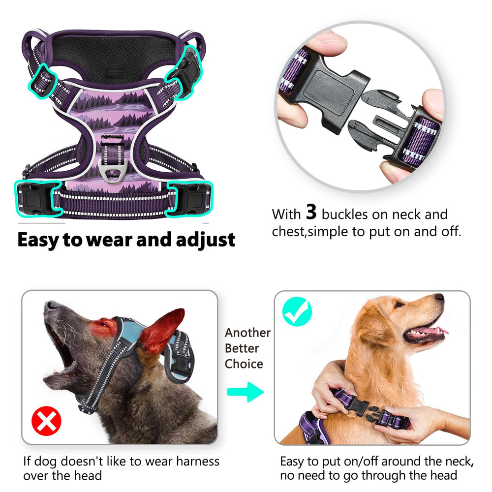 Timos no-pull harness with two leash rings supports gentle yet controlled walks.