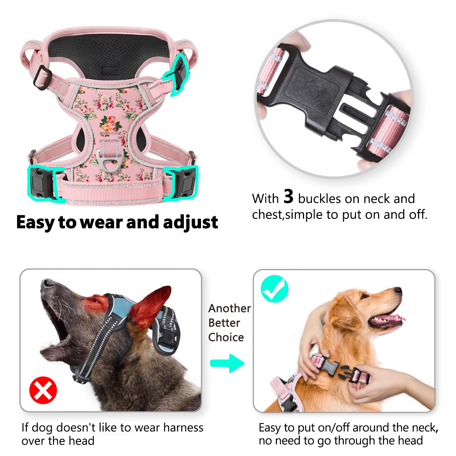 Timos padded oxford vest harness with soft padding for comfortable wear