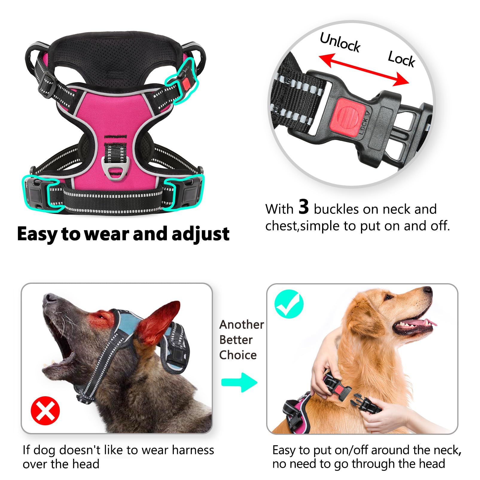 Timos dog-harness soft padded vest offering breathable comfort