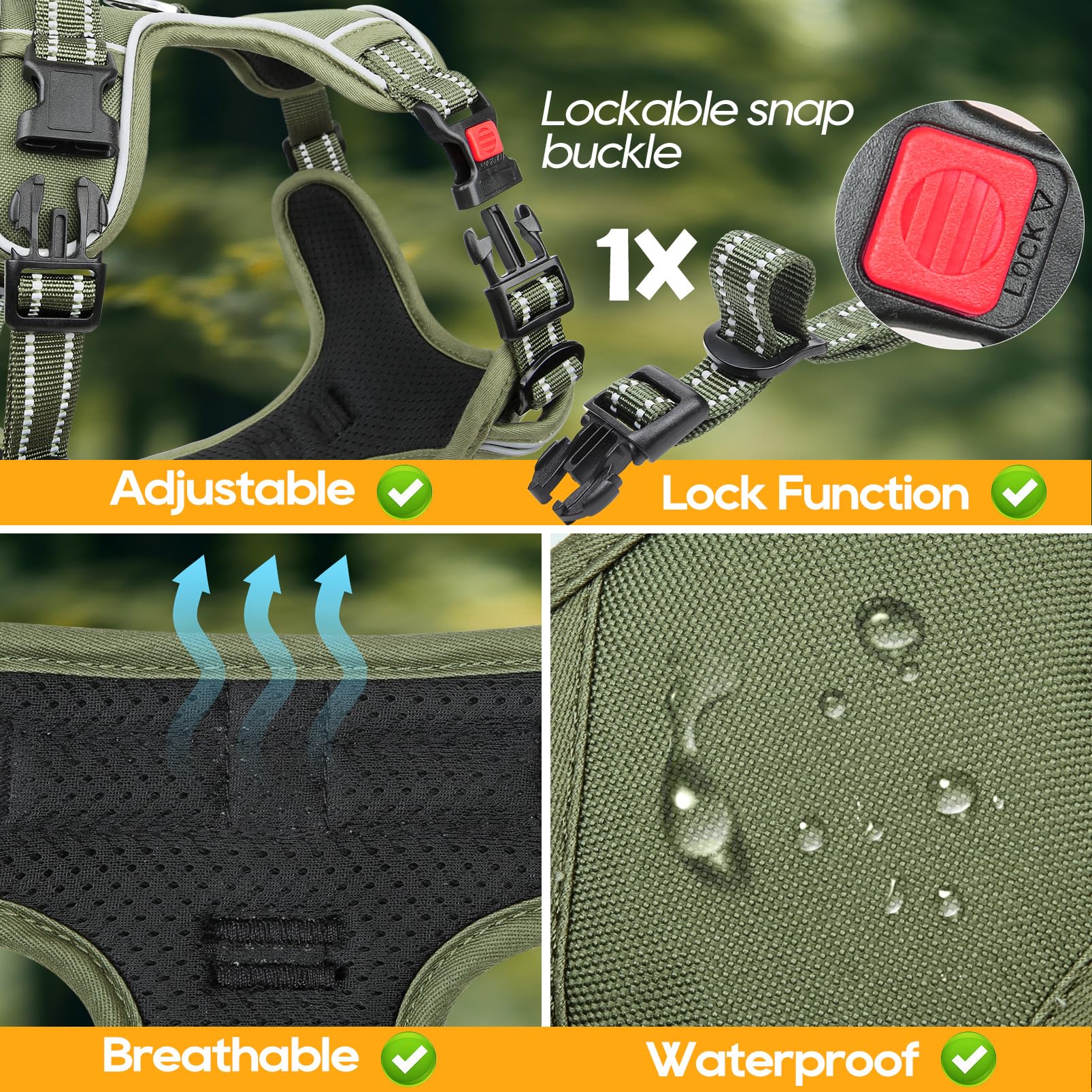 Timos dog harness soft padding and breathable mesh for comfort.
