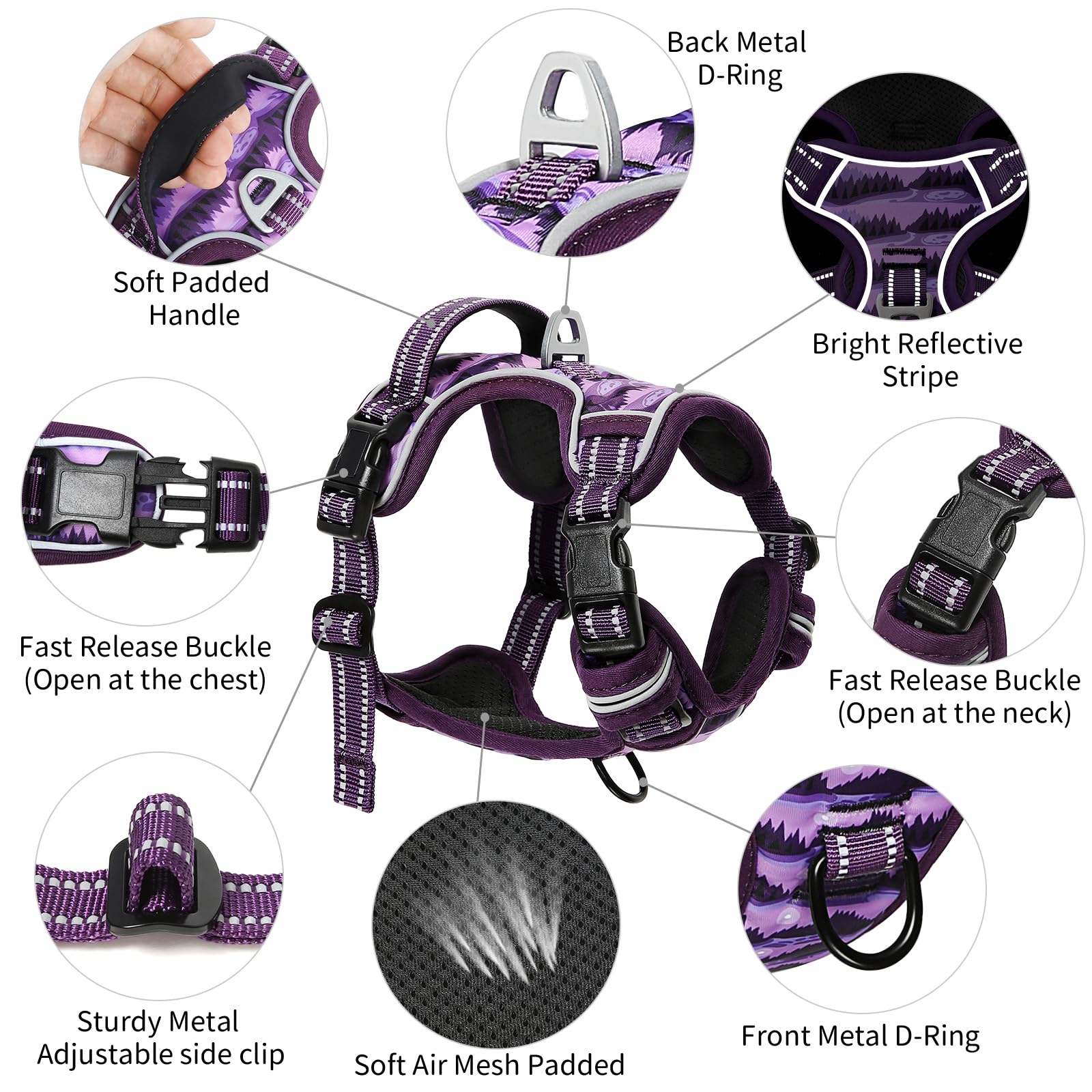 Timos harness soft padding and breathable mesh for comfortable wear