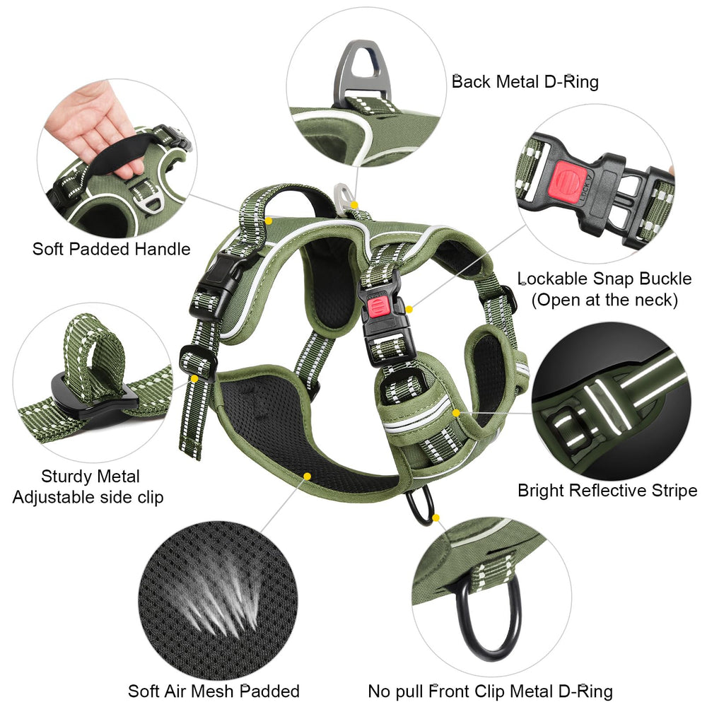 Timos dog harness two metal rings support versatile leash setups for daily adventures.