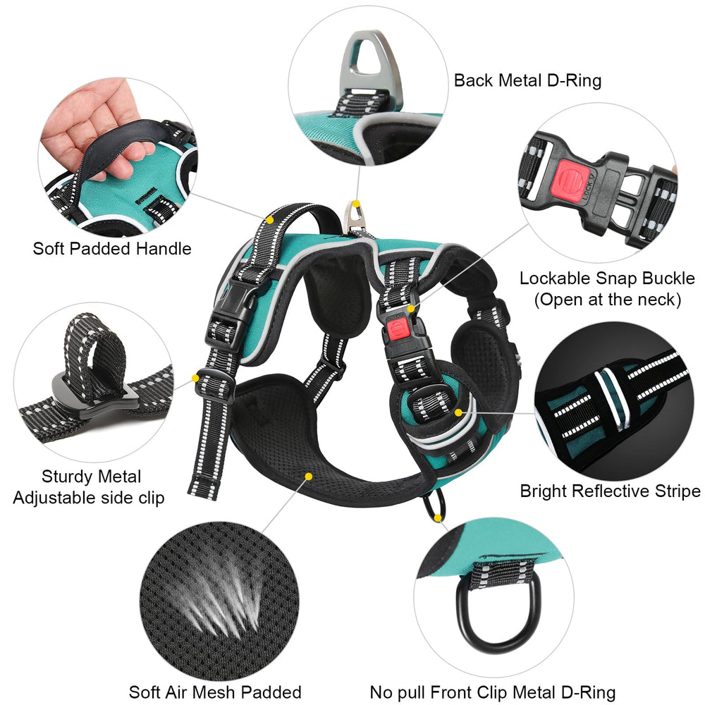 Timos No Pull harness front leash clip enables pull-free steering