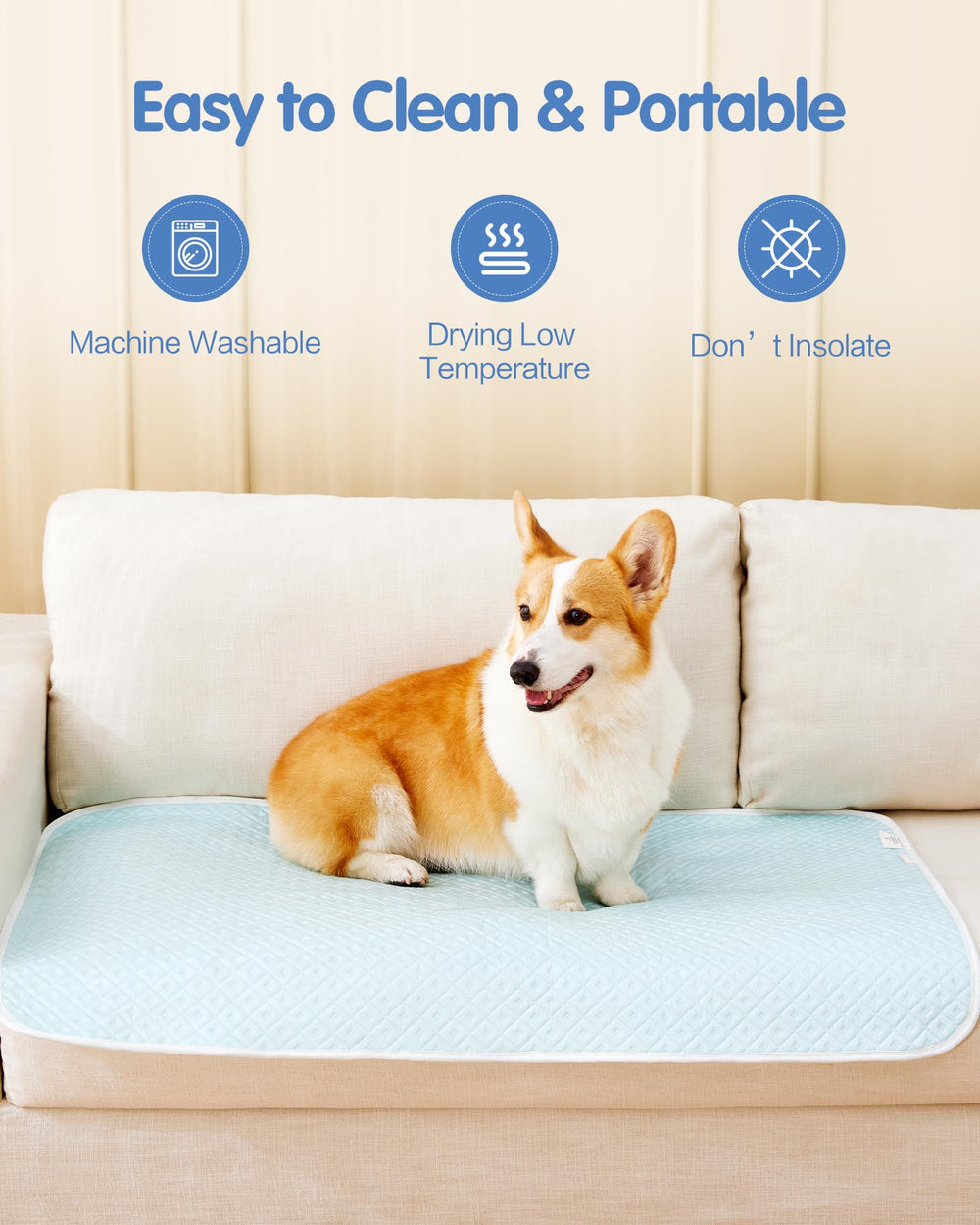 TIMSUNBER Cooling Mat 28x22 with anti-slip bottom keeps pets secure