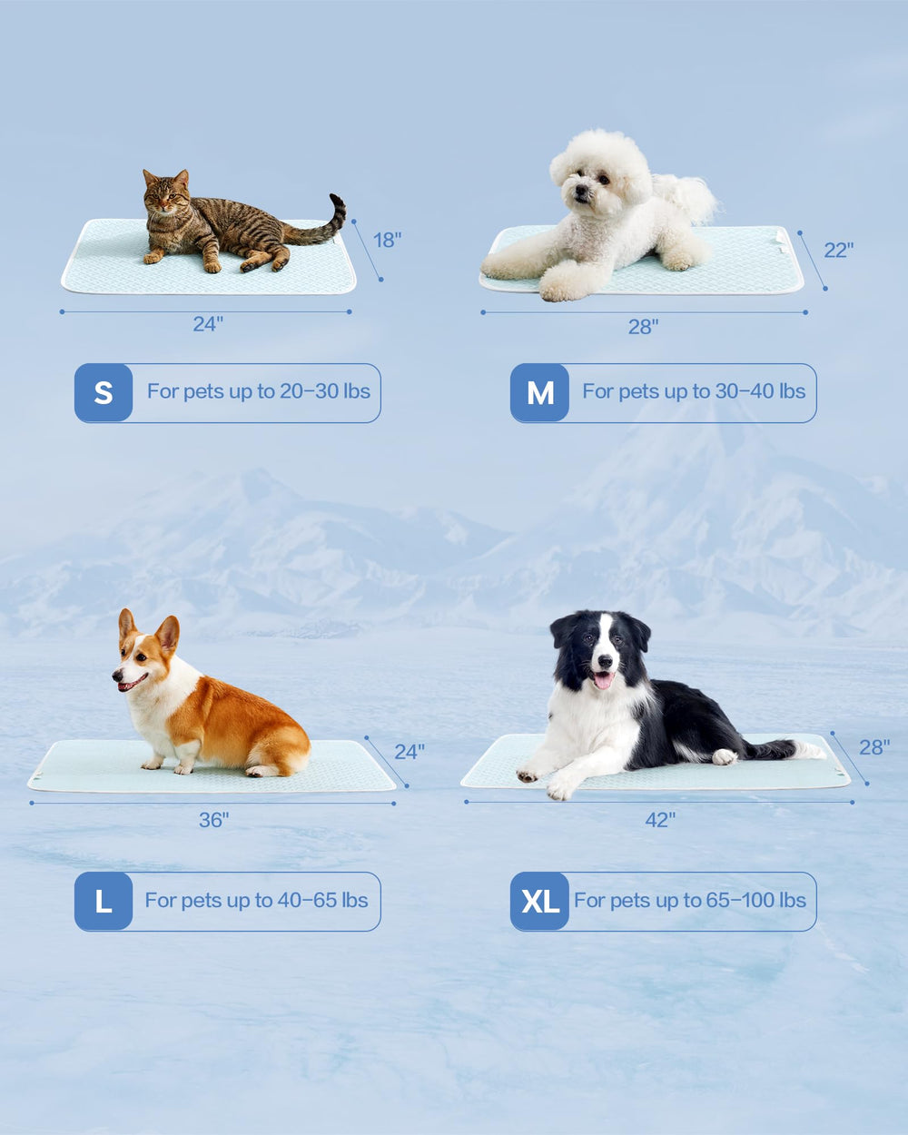 TIMSUNBER Mat in car during travel helps pets stay cool