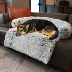 Tinaco calming bed mat three-sided bolster provides cozy nesting space for pets