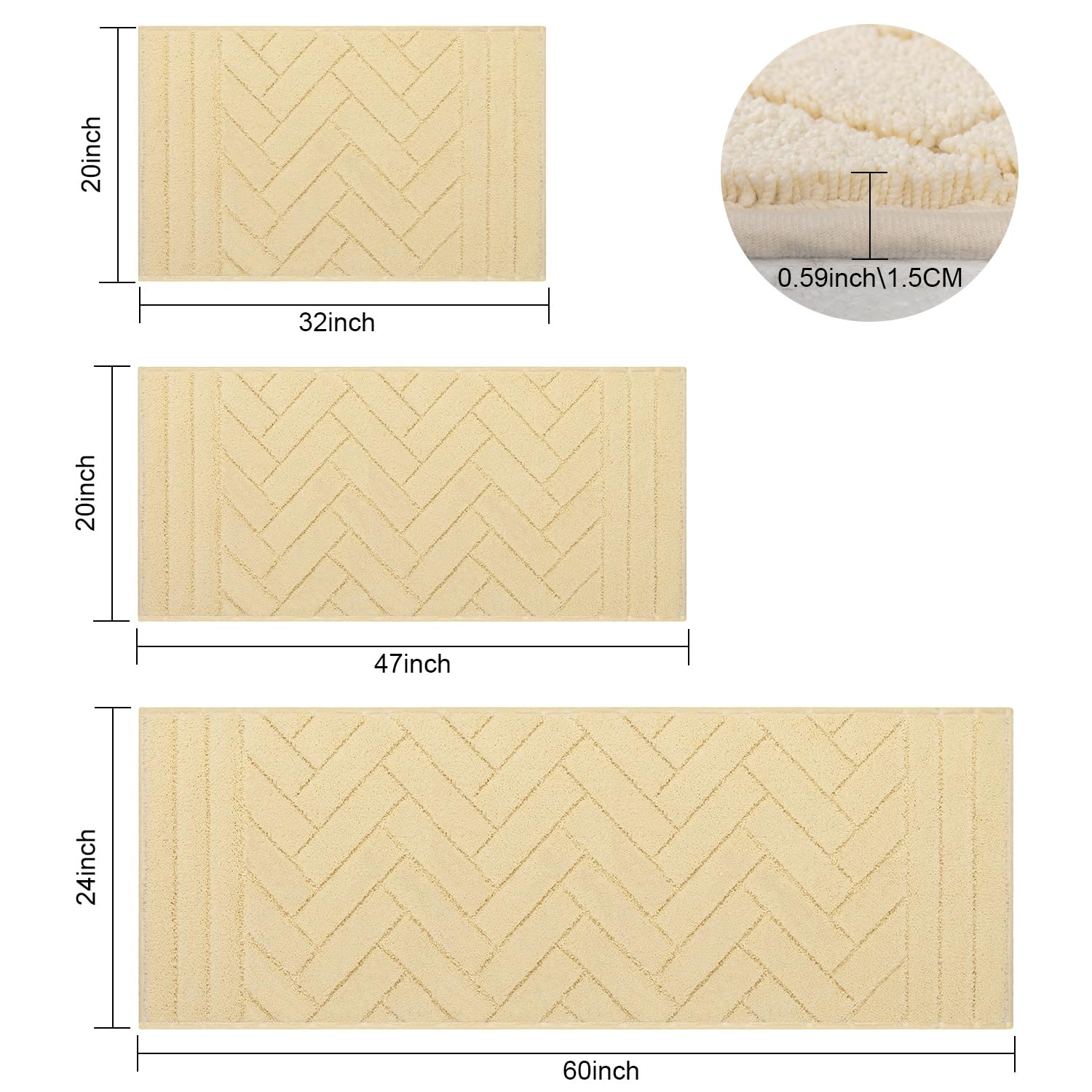 Tindbea dog mat beige anti-slip backing ensures stability on smooth floors