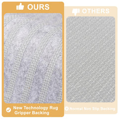Tindbea dog mat beige side view highlights non-slip backing for safe placement