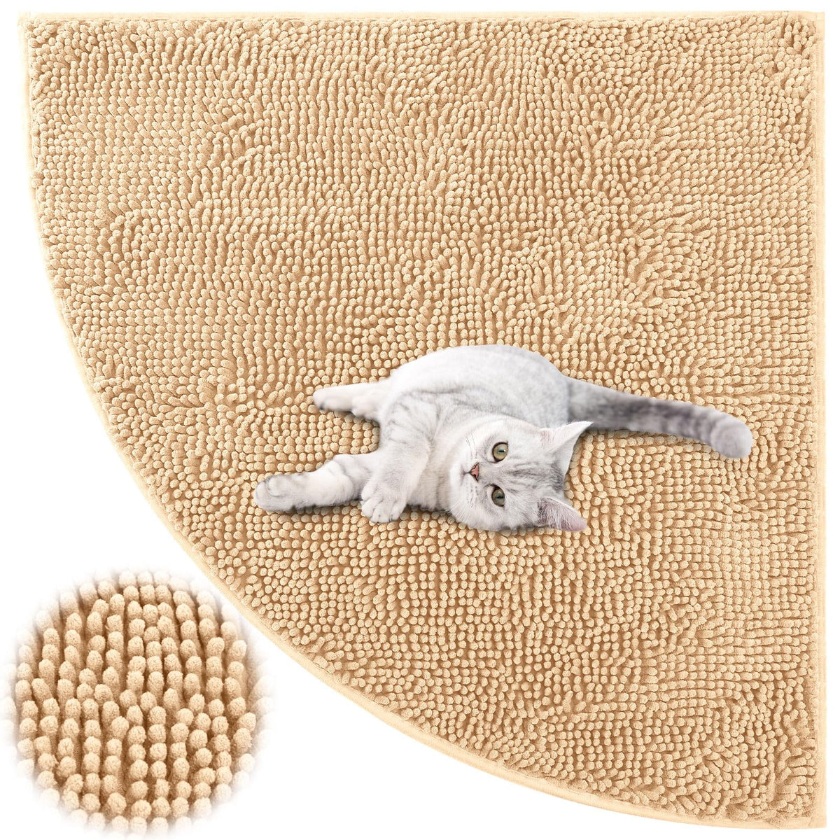Tinideya corner cat litter mat in sand traps litter over a large 31x31 area