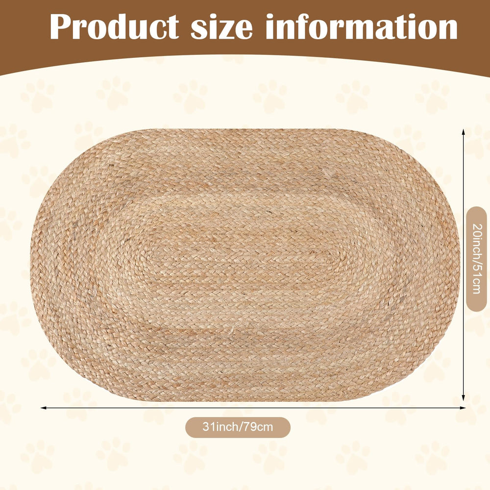 Tinideya jute feeding mat with rustic charm enhances home decor while pet dines