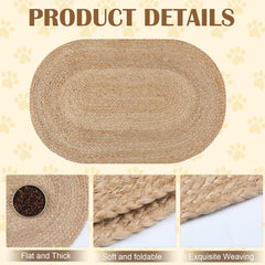 Tinideya oval pet dining mat offers a large surface for bowls and food