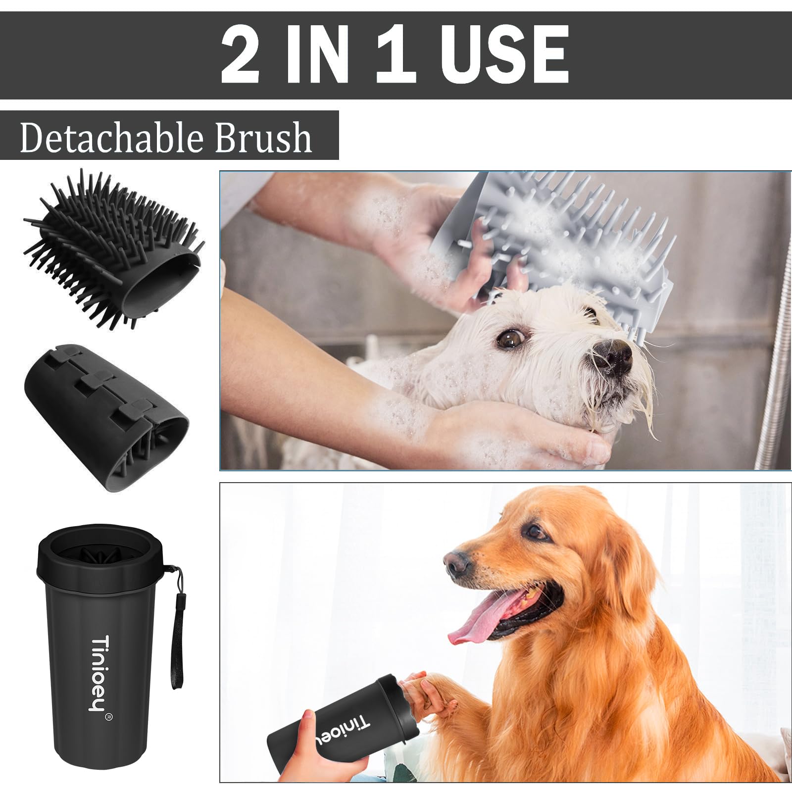 Tinioey paw cleaner easy-use twist-and-clean action.