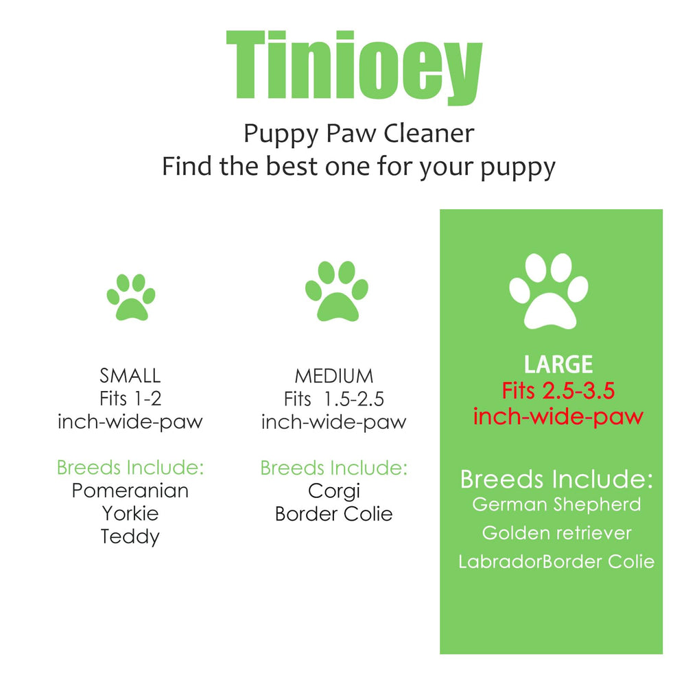 Tinioey paw cleaner brush provides gentle scrubbing without stressing sensitive paws.