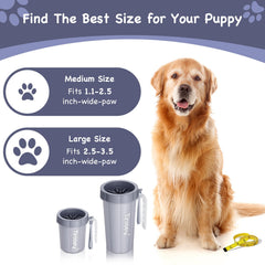 Tinioey paw cleaner handles large dogs with a secure grip.