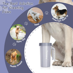 Tinioey paw cleaner with handle delivers quick cleanup after outdoor adventures.