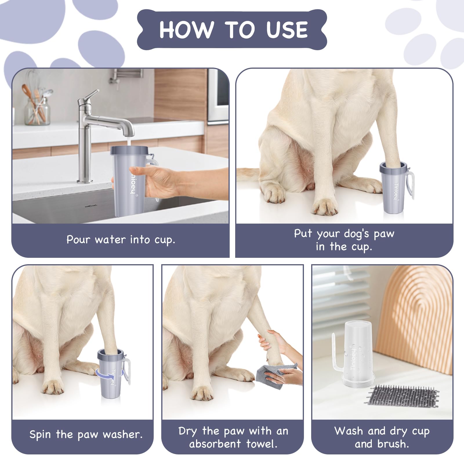 Tinioey gray paw cleaner built for long-lasting reliability.