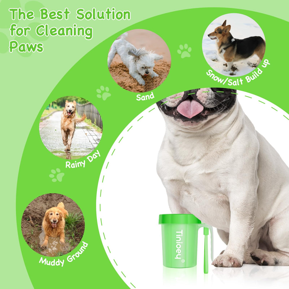 Tinioey paw cleaner interior brush scrubs dirt from paws during quick cleanups.