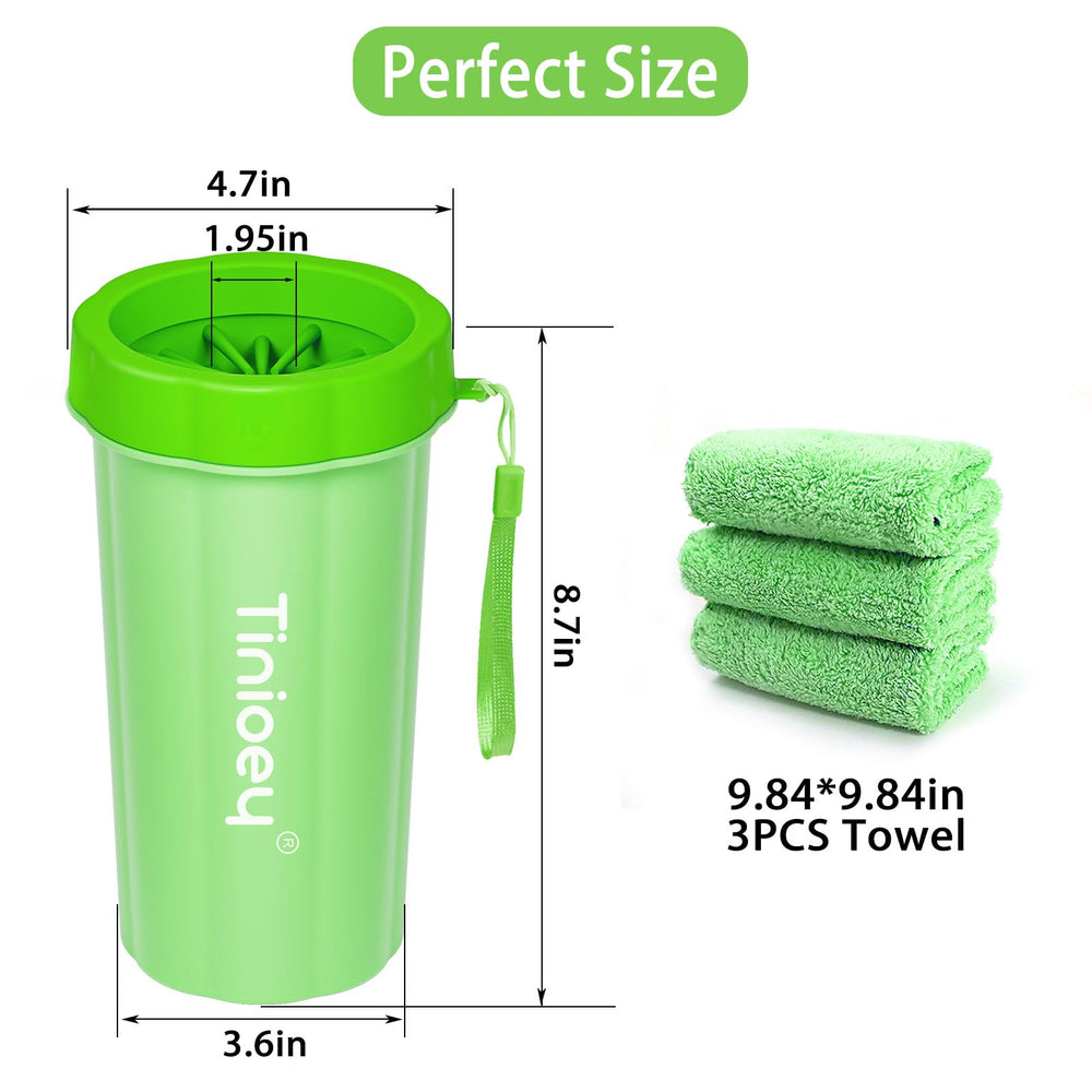 Tinioey paw cleaner packaging shows a user-friendly, compact design.