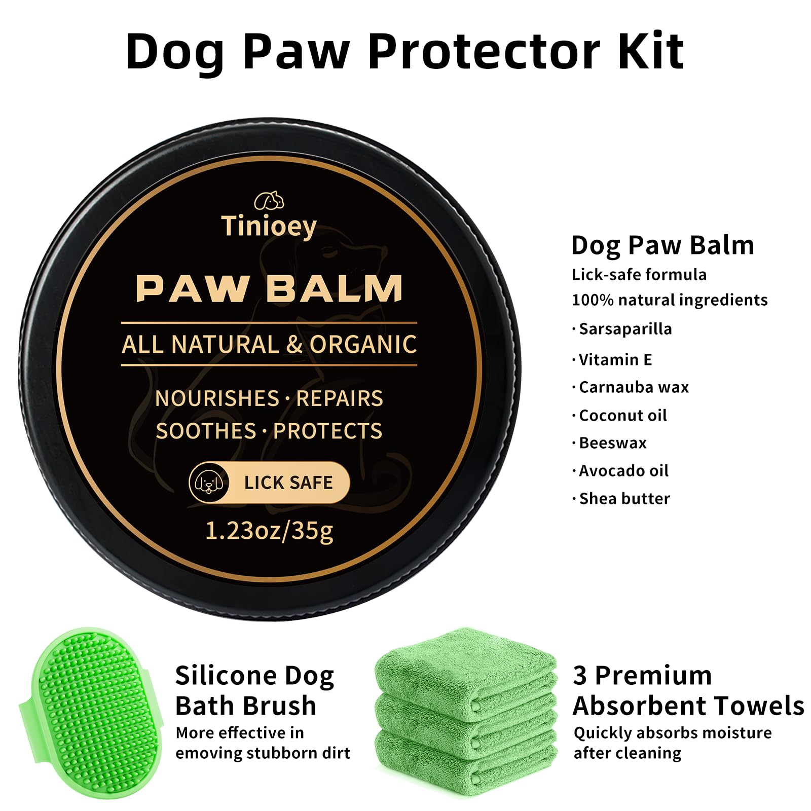 Tinioey paw cleaner towels absorb moisture and speed drying after walks.