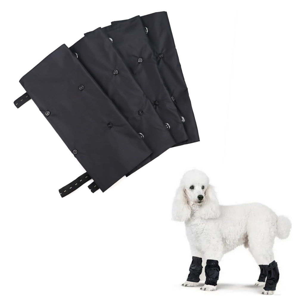 tinkare waterproof dog leg snoods on walk protect poodle legs from rain and mud