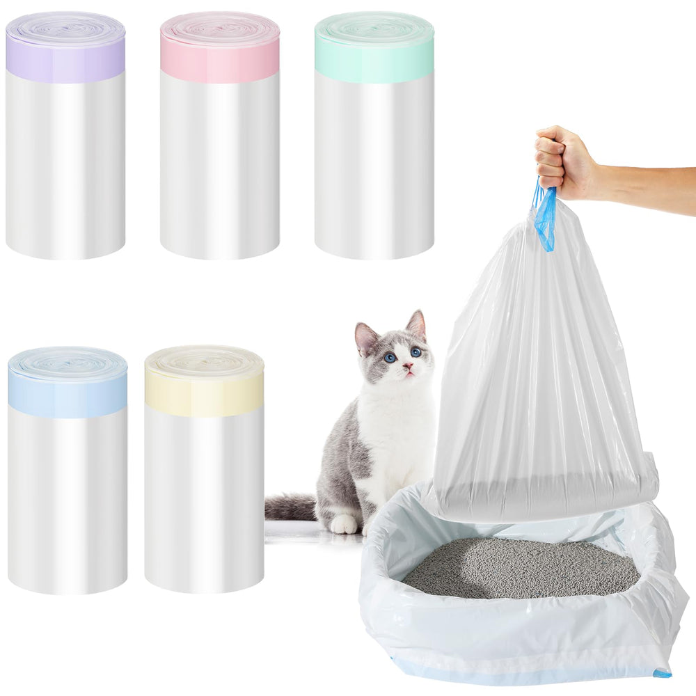 Tinlade 50-count cat litter liner rolls show bulk replacements for quick cleanup