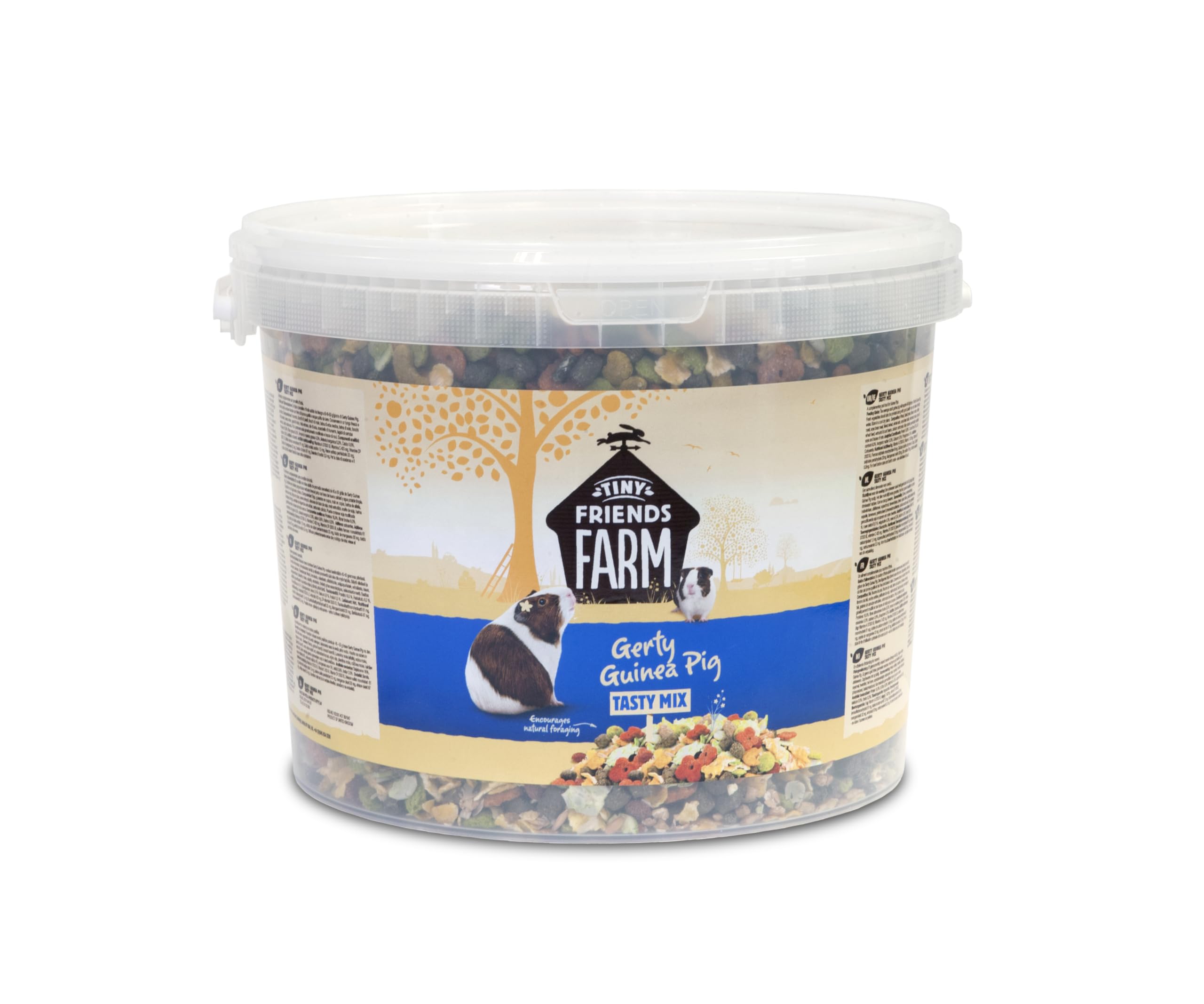 Tiny Friends Farm Gerty Guinea Pig Tasty Mix bucket for daily balanced feeding.