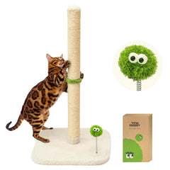 TinyBeast 34-inch sisal post with plush base for scratching and lounging