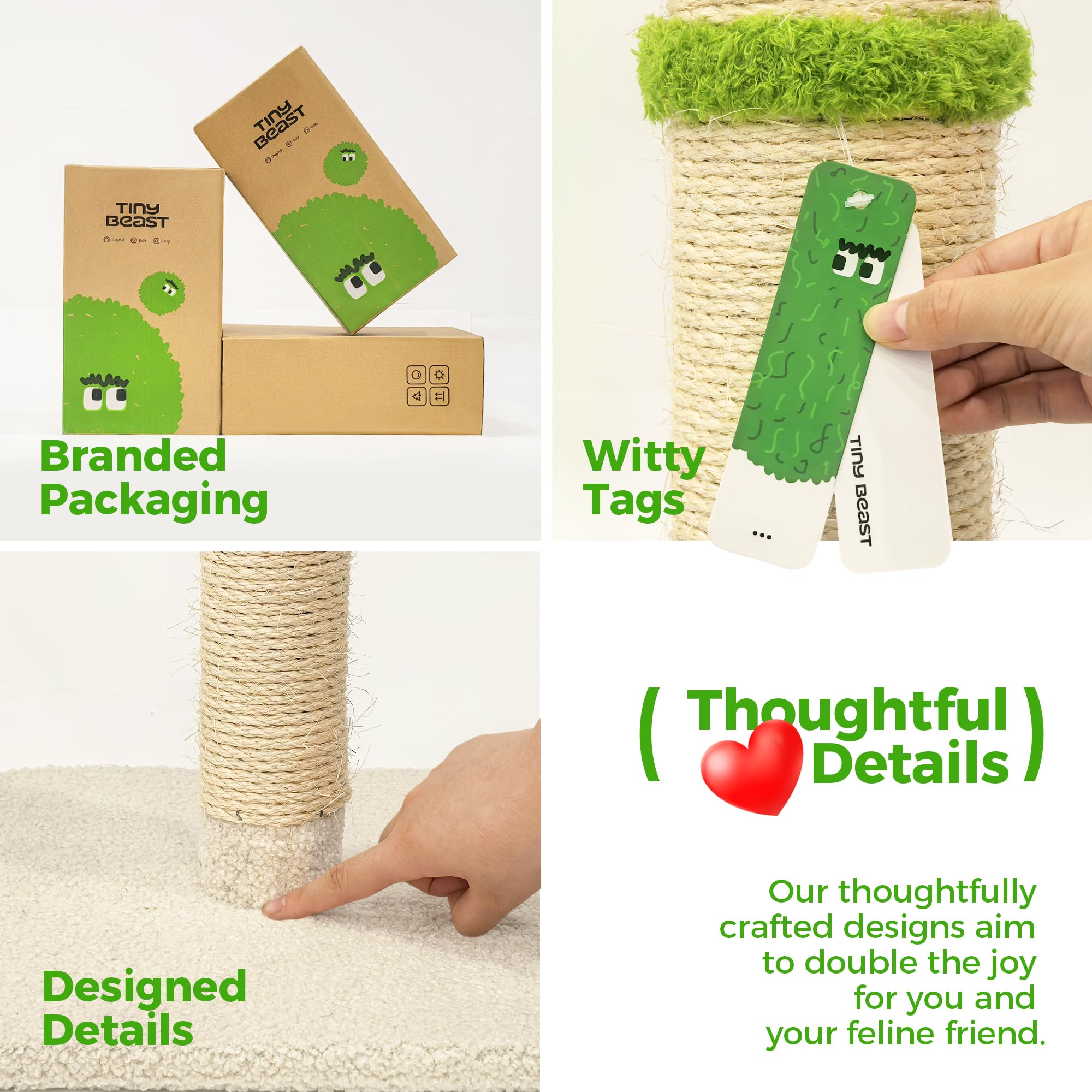 Tall post suitable for kittens and adult cats during stretching