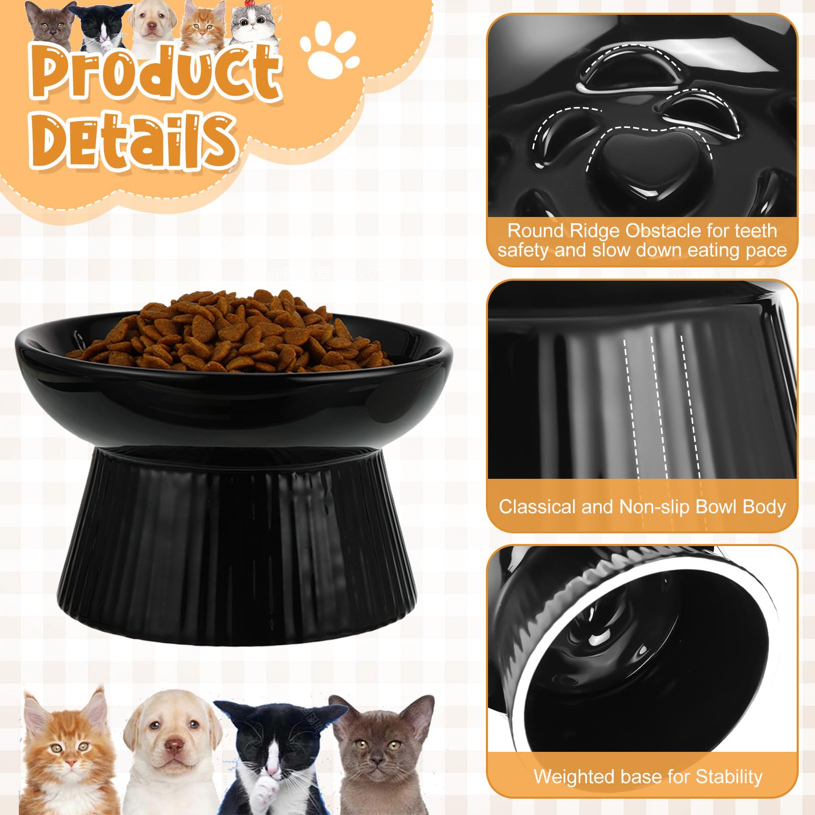 Tioncy no-spill high-edge bowl showcases protective design for steady feeding and less mess.