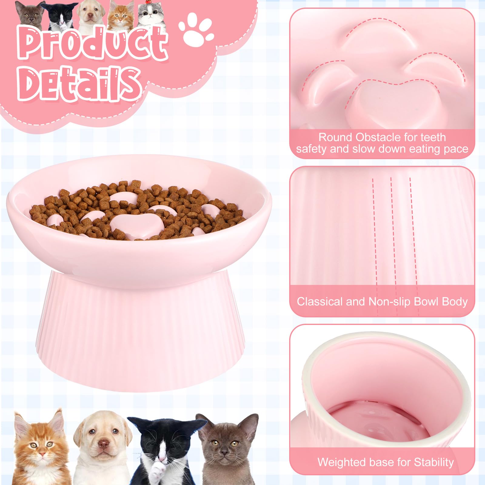 Tioncy two-piece slow feeder ceramic set offers durable, easy-to-clean mealtime accessories.