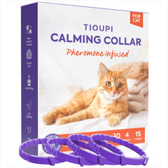 TIOUPI 4-pack calming collars—front view showing multi-pack for stress relief at home.