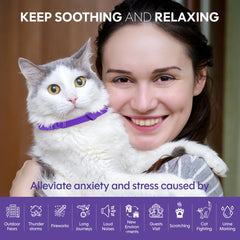 TIOUPI cat calming collar with breakaway buckle—safety feature for unexpected situations.