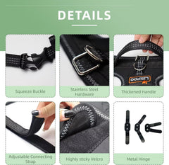TIPOOP knee brace shows adjustable Velcro closures for easy on-off during outdoor activity.