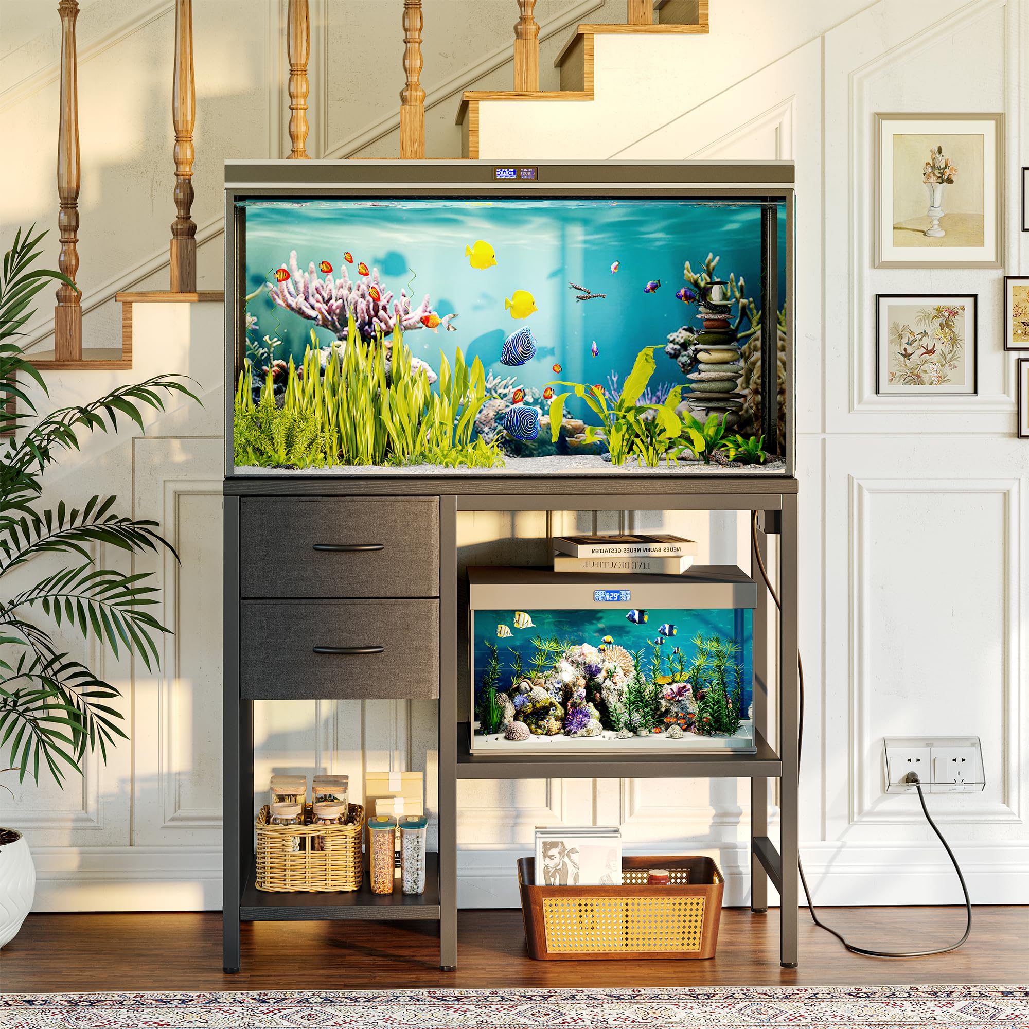 TIQLAB stand fits home or office decor while showcasing your tank.