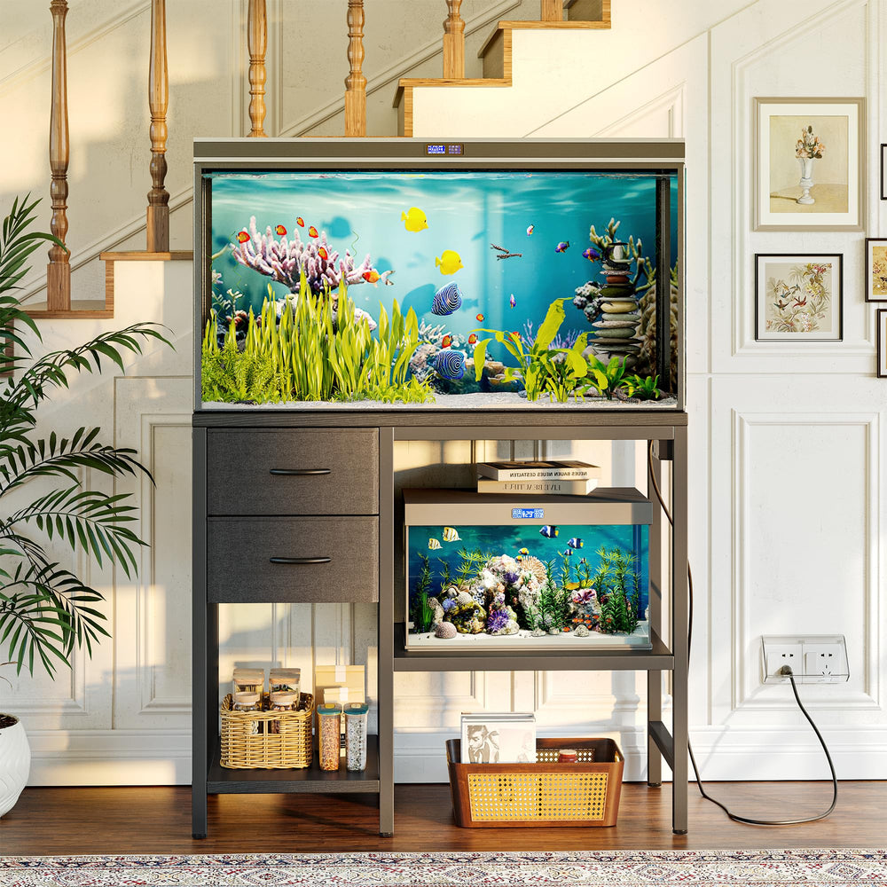 TIQLAB stand fits home or office decor while showcasing your tank.