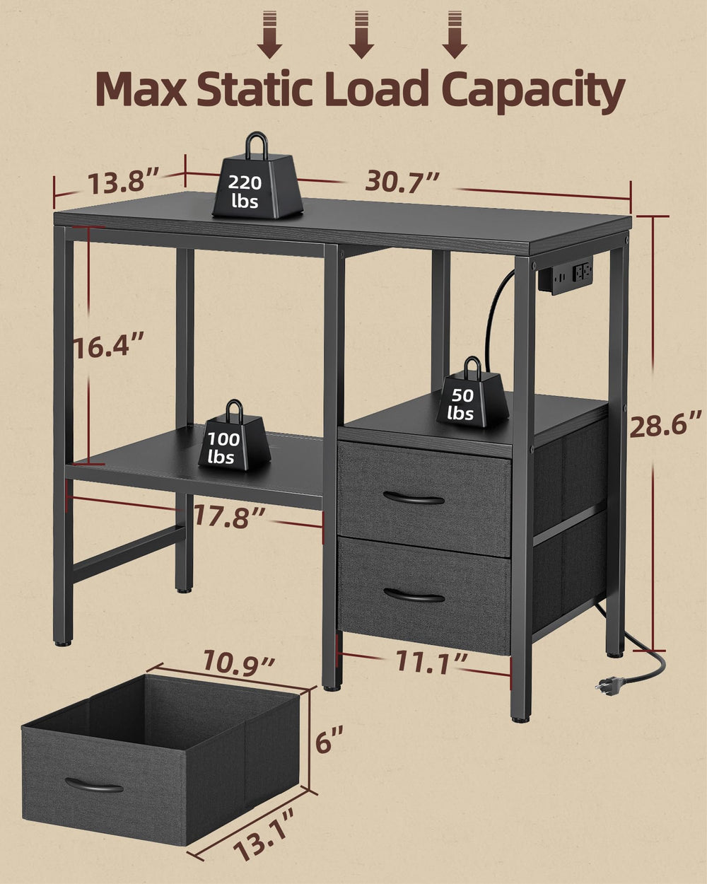TIQLAB stand storage drawers keep fish care supplies neatly organized.