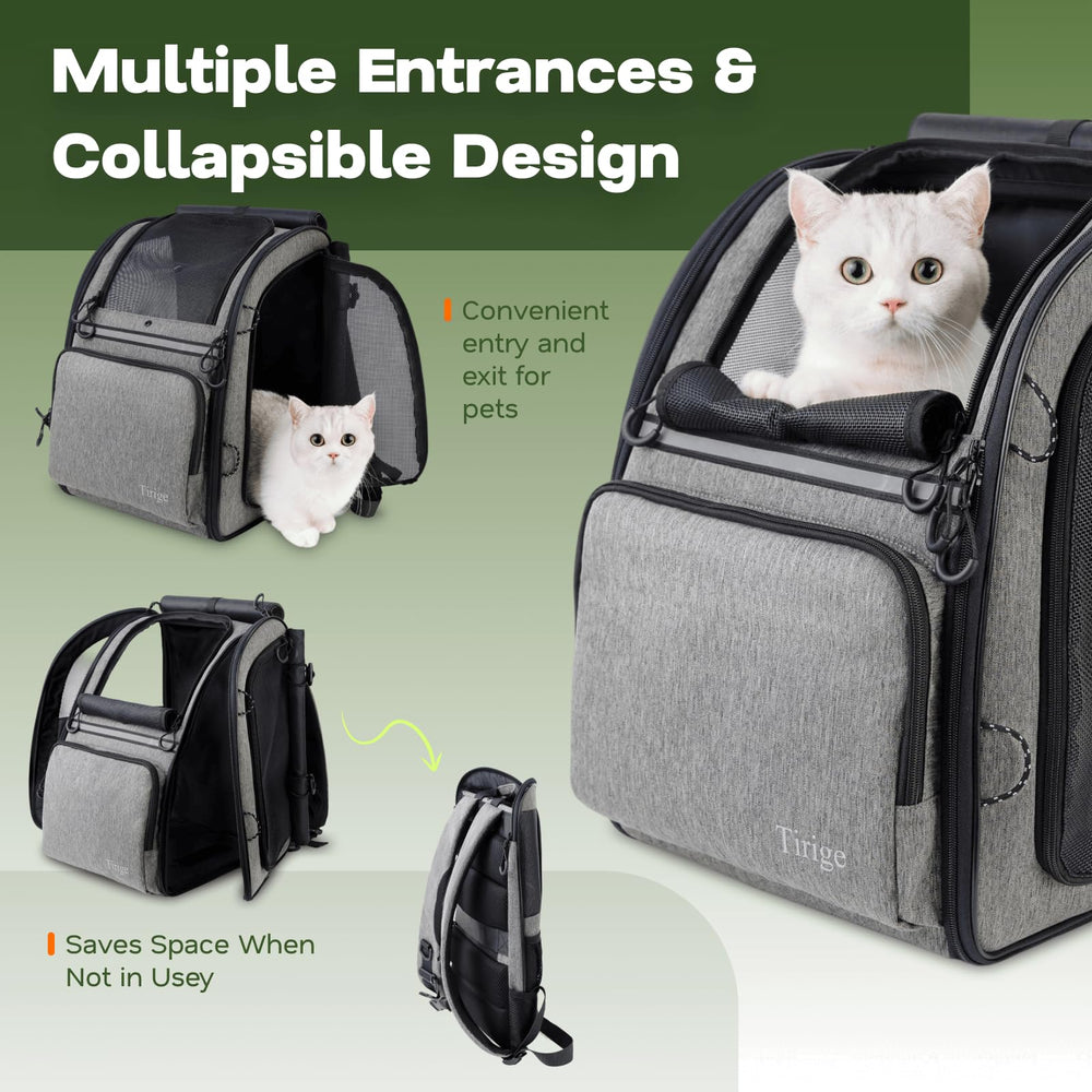 Tirige Premium carrier backpack dimensions show a compact airline-ready profile