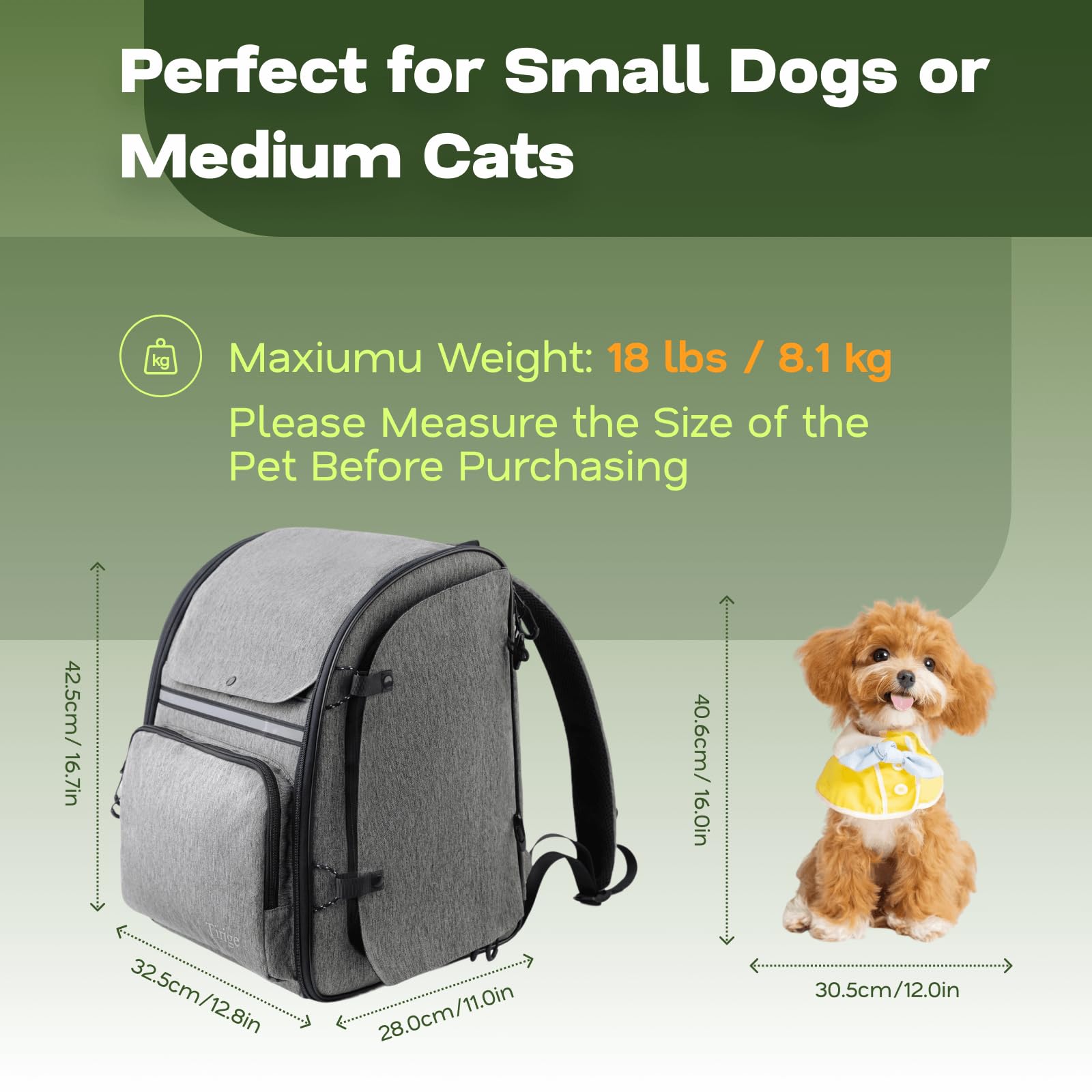 Tirige Premium carrier backpack padded shoulder straps distribute weight for extended wear