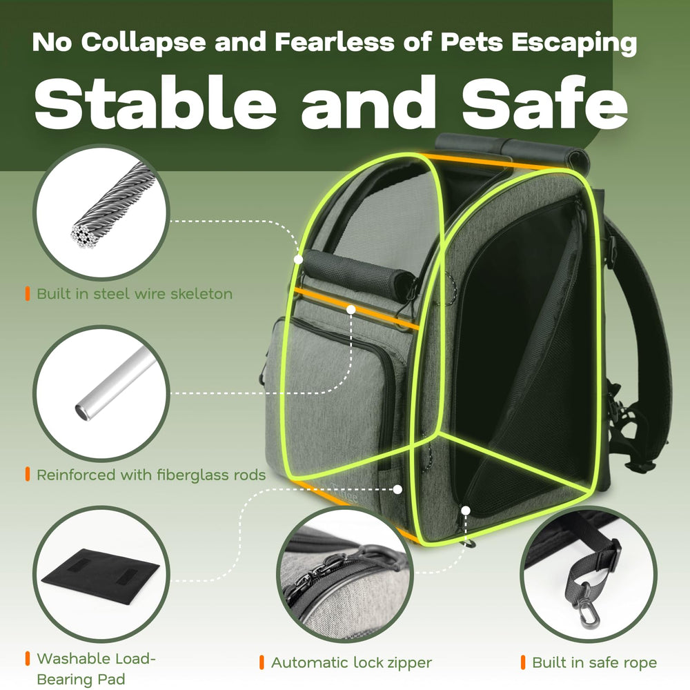 Tirige Premium carrier backpack side view highlights breathable mesh for pet comfort