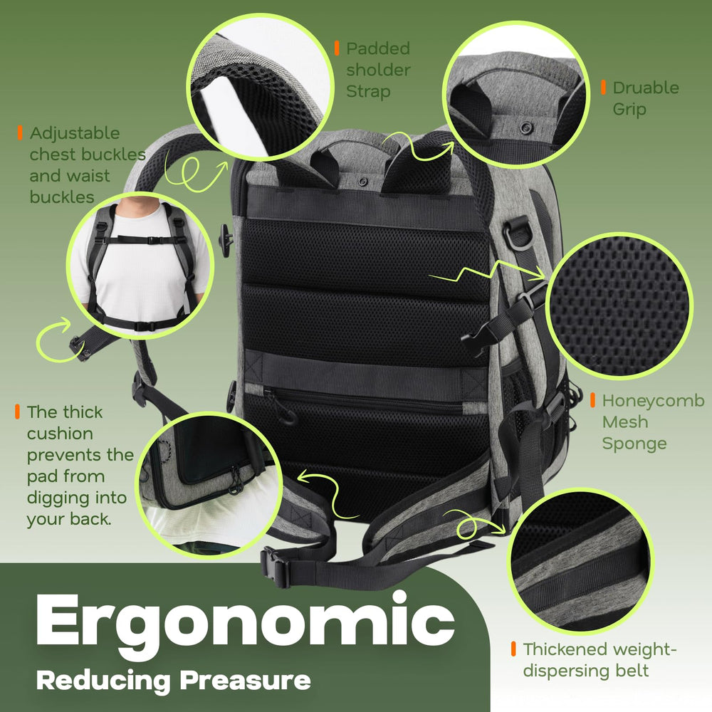 Tirige Premium carrier backpack ventilation mesh panels provide air flow on warm days