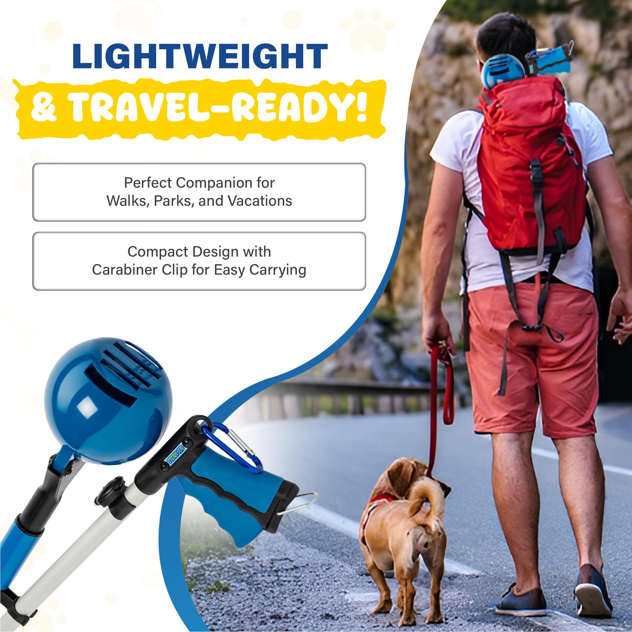 TITAN XR portable, travel-friendly design for on-the-go scooping.