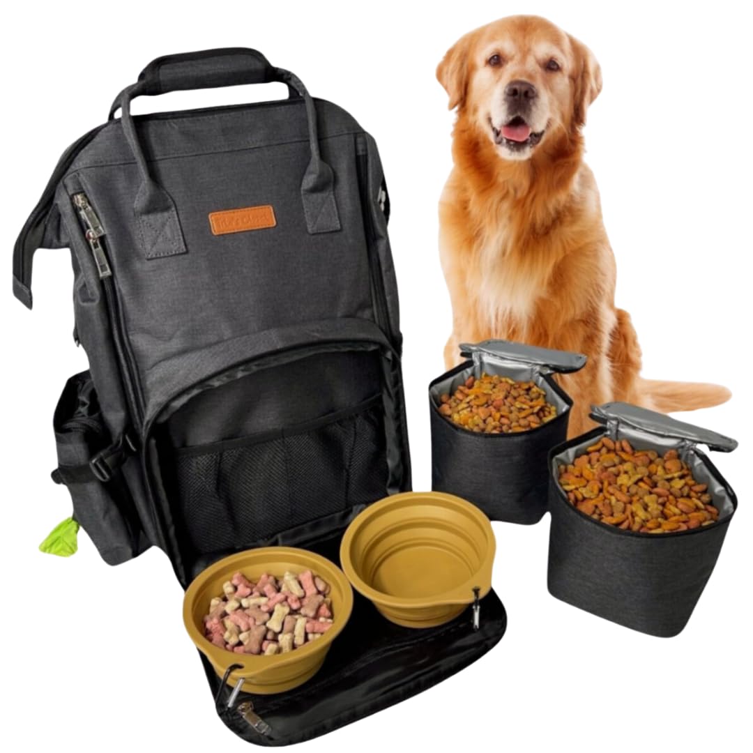 Tito's Closet dog travel bag black open compartments for organized packing on trips