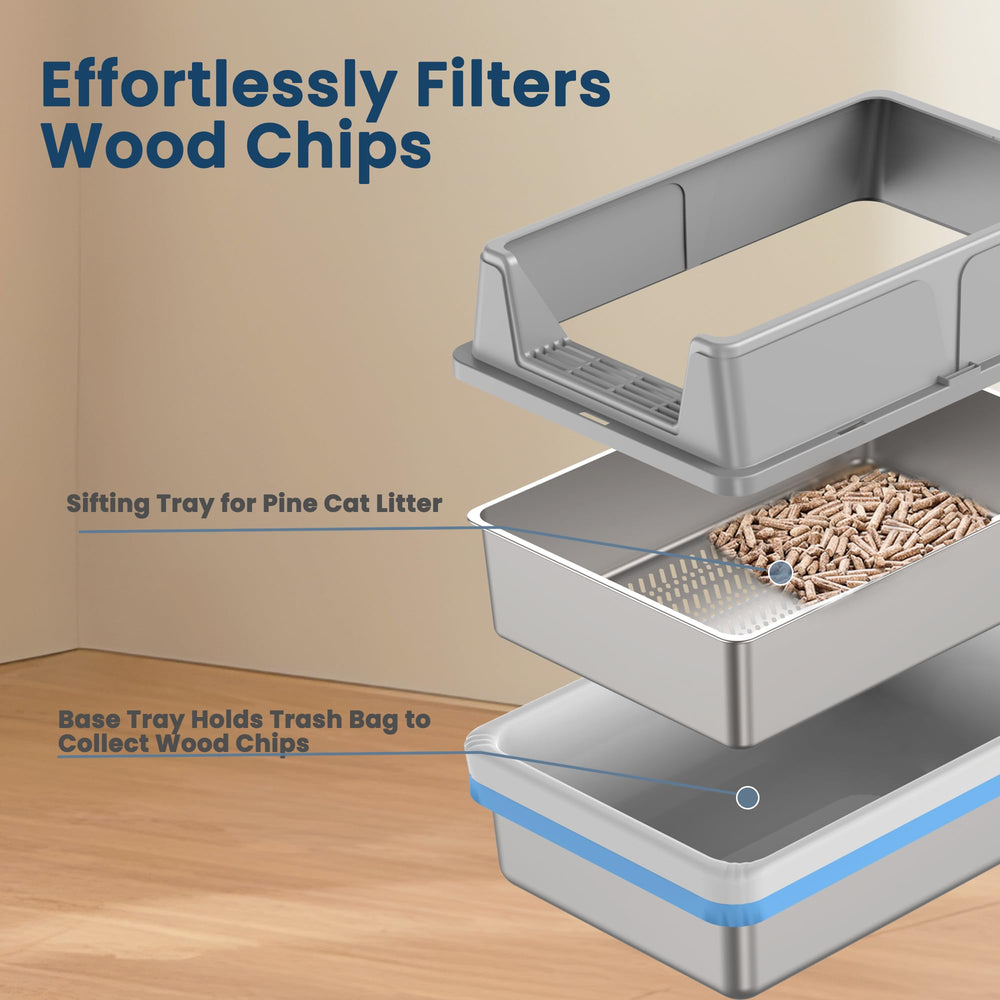 TIUUBT liner-ready pine pellets setup keeps the bottom tray clean