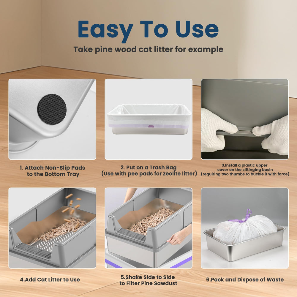 TIUUBT metal litter box is easy to clean and assemble